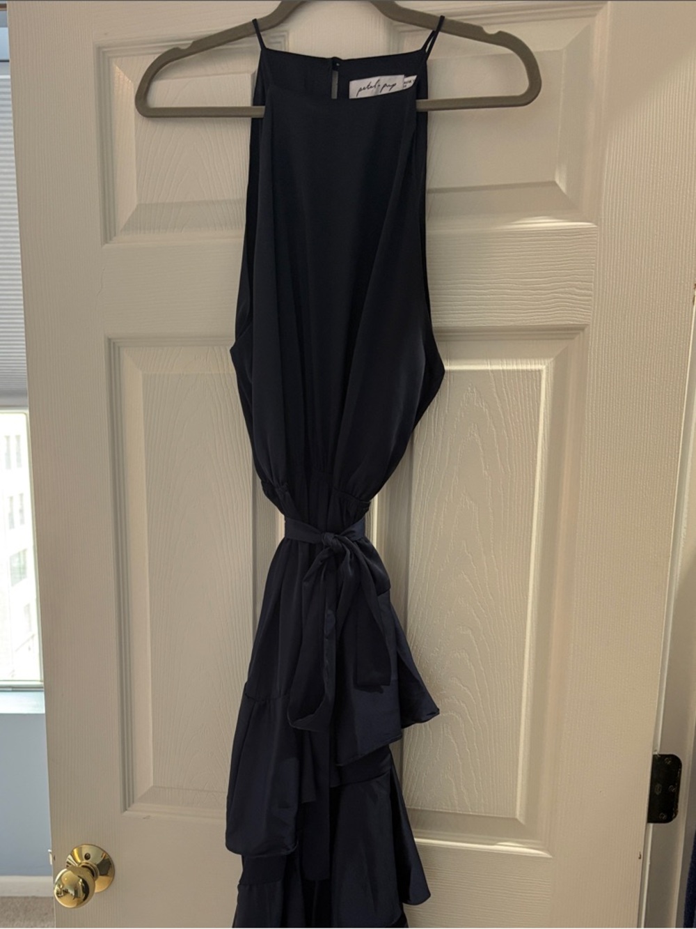 Petal and Pup - Navy Halter Ruffle Maxi Dress